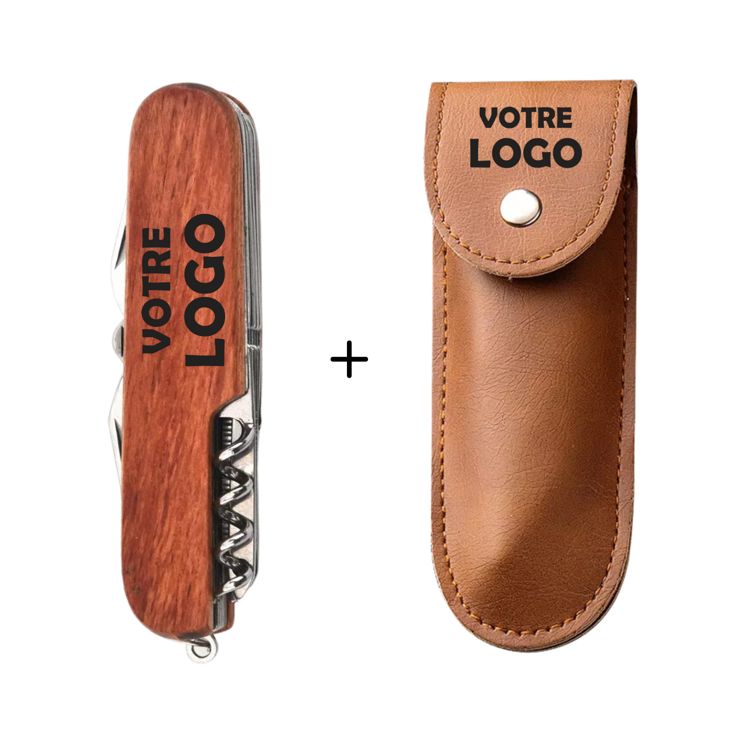 Couteau Suisse Bois personnalisé + Étui